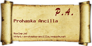 Prohaska Ancilla névjegykártya